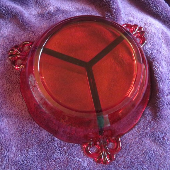 Beautiful Royal Ruby 3 - section candy dish - Picture 4 of 4